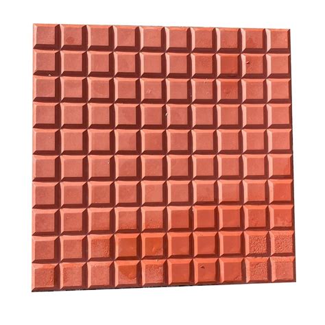 Cement Red Glossy Square Chequered Tiles Thickness Mm Size X Ft