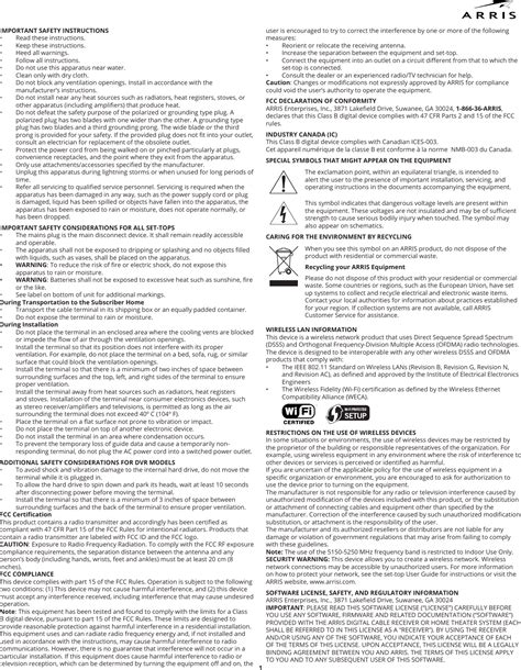 ARRIS IP815 Cable Set Top Box User Manual