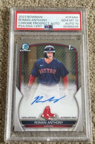 Bowman Chrome Roman Anthony Auto Psa St Prospect Rc Psa Dna