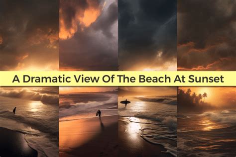 A Dramatic View of the Beach at Sunset Graphic by mitubaby.art · Creative Fabrica