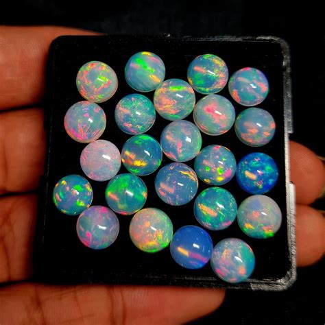 8 MM 25 Pcs AAA Quality Opal Round Shape Cabochon Multi Fire Opal Loose