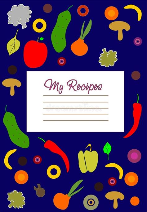 Cookbook Cover Template Abstract Background Stock Vector Illustration