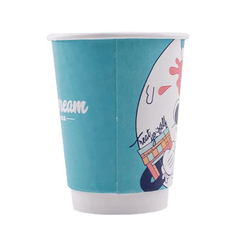 12oz White Double Wall Cups Custom Printed Hot Drink Cups