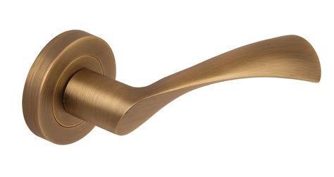 Flex Lever Door Handle On Round Concealed Rose Matt Antique Brass 3545 Direct Door Handles