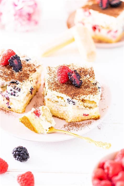 Tiramisu vom Blech mit Beeren Mein Naschglück Rezept Einfacher