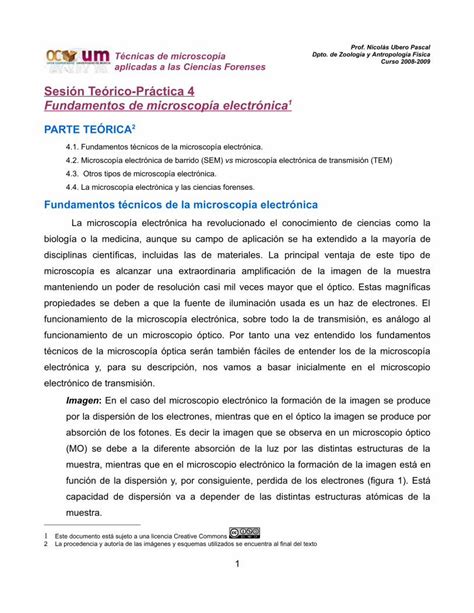 PDF Sesión Teórico Práctica 4 Fundamentos de microscopía Curso