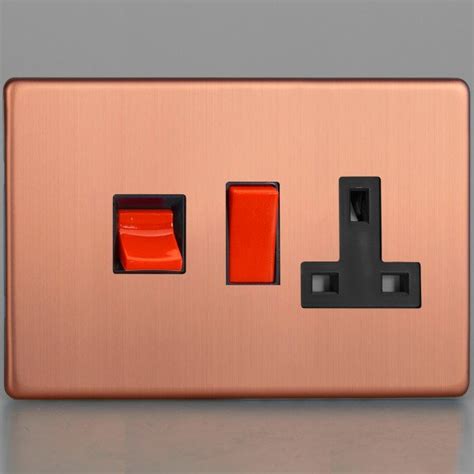 Varilight Urban Screwless Brushed Copper A Cooker Switch With A Dp