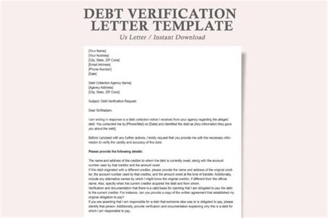 Debt Validation Letter Debt Verification Graphic By Watercolortheme