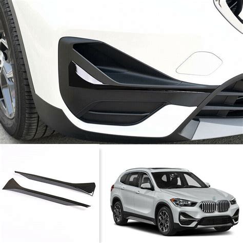 Pcs Gloss Black Front Fog Light Lamp Strip Cover Trim For Bmw X