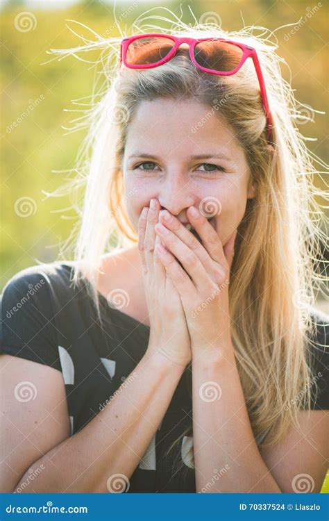 Cute Blonde Woman Portrait Stock Photo Image Of Cute Happy