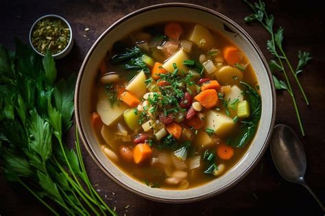 Premium Photo | Vegetable soup Dietary nutrition Lunch dishVegetarian ...