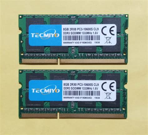 Yahooオークション M767【動作品】tecmiyo Ddr3 1333 8gb×2枚 計16g