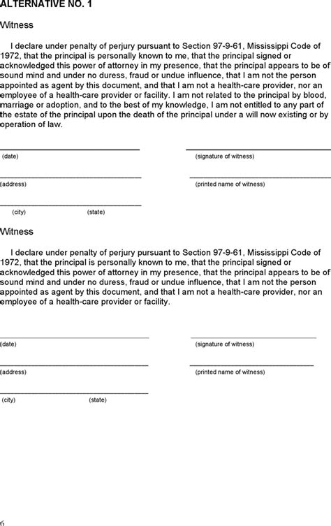 Free Mississippi Medical Power Of Attorney Form Pdf 339kb 7 Page