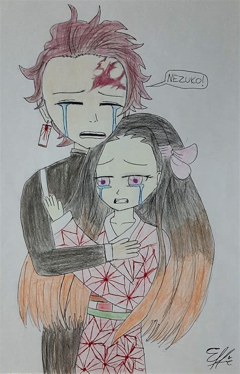 Tanjiro and Nezuko Crying in Their Hugs by EffiesArt on DeviantArt