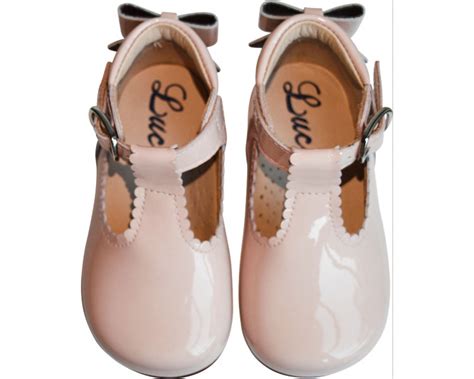 Chaussures bébé Bottillons Salomé fille Albertine cuir vernis ROSE NUDE Chaussures Lucine