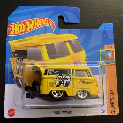 Hot Wheels Kool Kombi Vw Volkswagen Yellow Moon Eyes Short Card Hard To Find Collector Miniature
