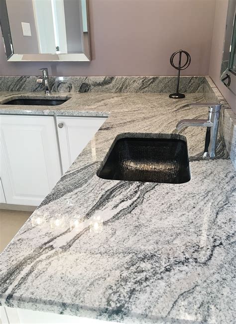 Gorgeous Viscont White Granite Vanity Countertop That Is Paired With