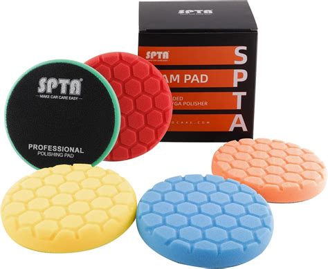 SPTA 125 Mm Polishing Pad Hex Logic Polishing Sponges Wax Sponges Car