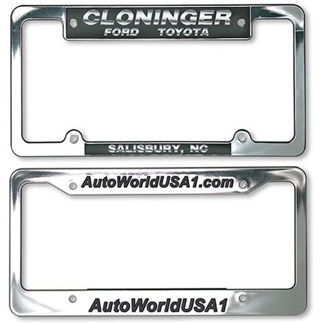 Custom Imprinted Chrome Plated Plastic License Plate Frames - Version 1