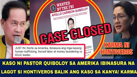 KASO NI QUIBOLOY IBINASURA NA NG KORTE NG AMERIKA HONTIVEROS LAGOT NA