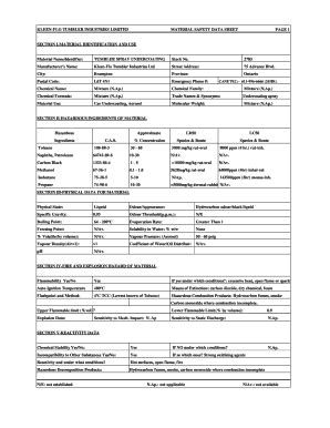 Fillable Online Kleen Flo Tumbler Industries Limited Material Safety