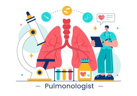 Ilustraci N Pulmon Loga Vectorial Con M Dico Pulmonar Examen Y