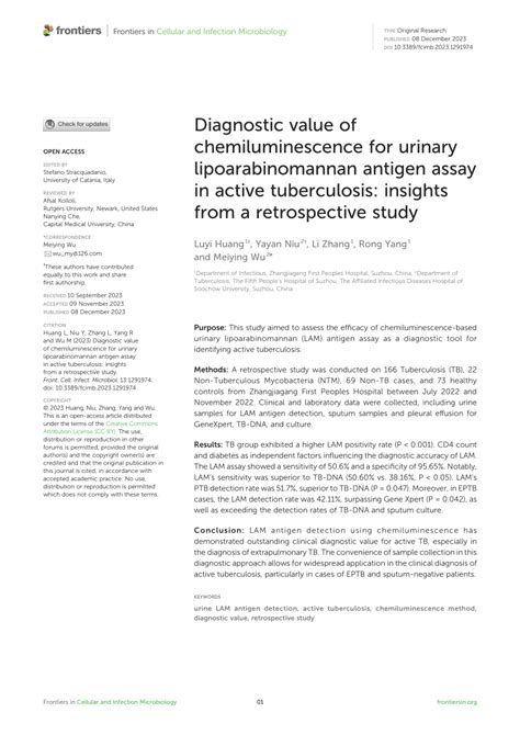 Pdf Diagnostic Value Of Chemiluminescence For Urinary