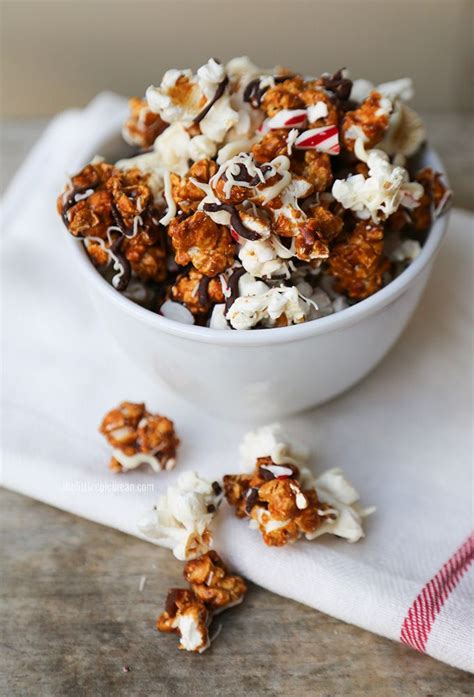 Peppermint Bark Caramel Popcorn Recipe Christmas Food Desserts