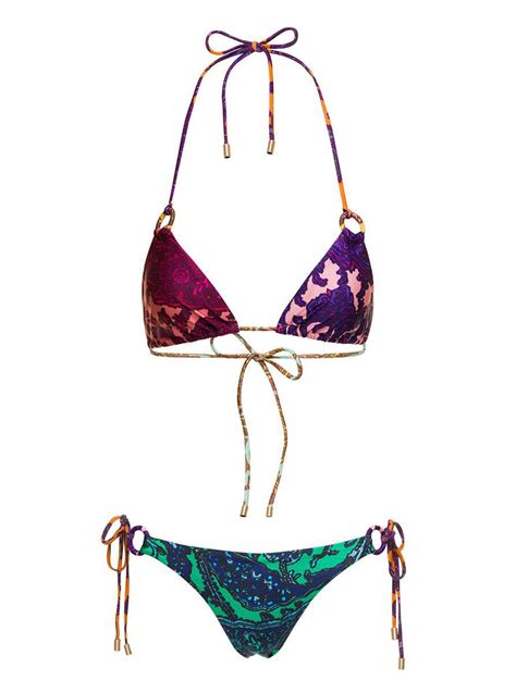 Buy Zimmermann Tiggy Printed Triangle Bikini With Rings And Self Tie