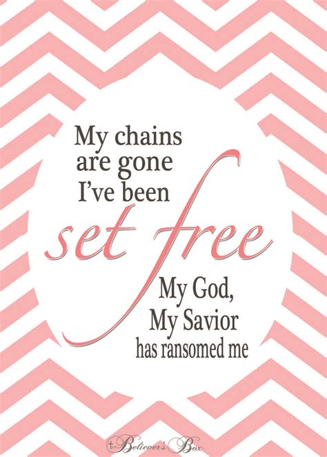 A Pink And White Chevron Background With The Words My Chains Are Gone