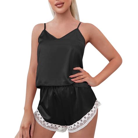 Eczipvz Silk Pajamas For Women Silk Pajamas Set For Women Satin Backless Lingerie Pjs Cami Top