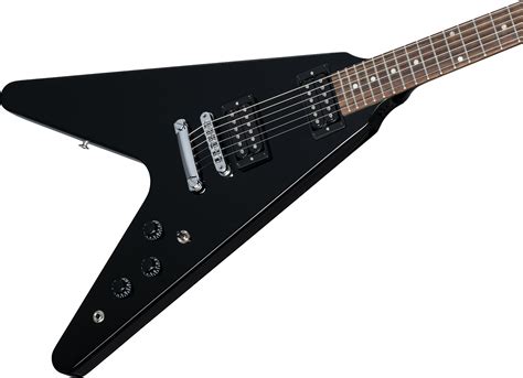 Gibson 80s Flying V ebony Guitare électrique métal