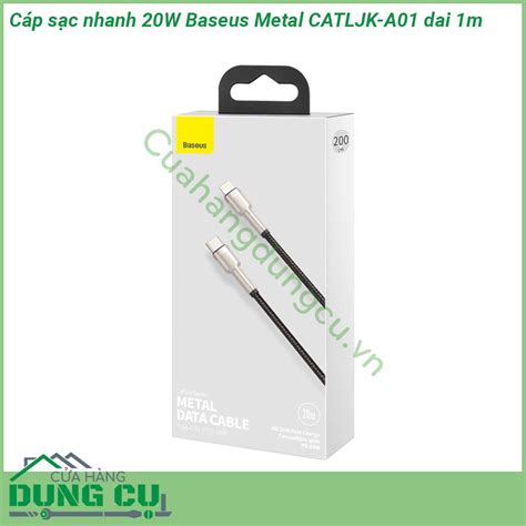 Cáp sạc nhanh 20W Baseus Metal CATLJK-A01 2M