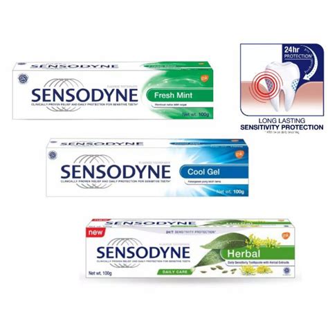 Jual Sensodyne Pasta Gigi Fresh Mint Cool Gel Dan Herbal Untuk Gigi