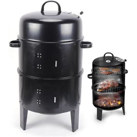 Fumoir 3 En 1 Barbecue Au Charbon De Bois Diamètre 46 Cm Avec