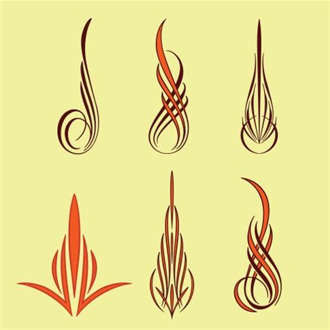 Pinstriping Set1 Royalty Free Vector Image Vectorstock