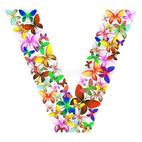 La Letra A Compuso De Porciones De Mariposas De Diversos Colores Stock