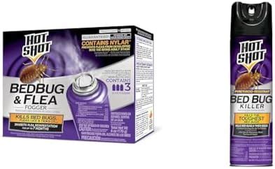 Amazon Hot Shot Bed Bug Flea Fogger 3 Count And Bed Bug Killer Aerosol 17 5 Oz Kills