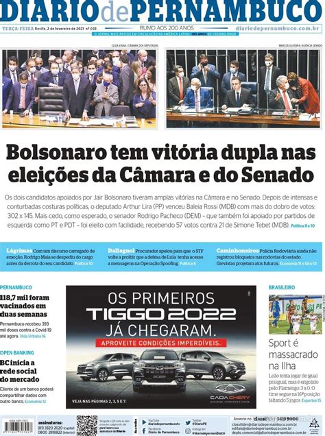 Capa Diario De Pernambuco Ter A De Fevereiro De