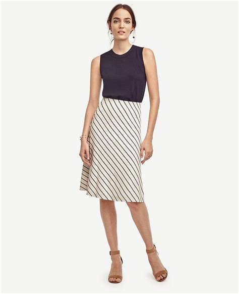 Petite Stripe Flared Knit Skirt Ann Taylor Knit Skirt Tall Skirt