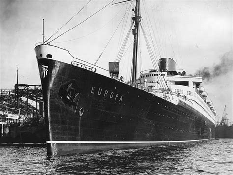 Luxurious Europa of the Norddeutscher Lloyd sets sail, 1930