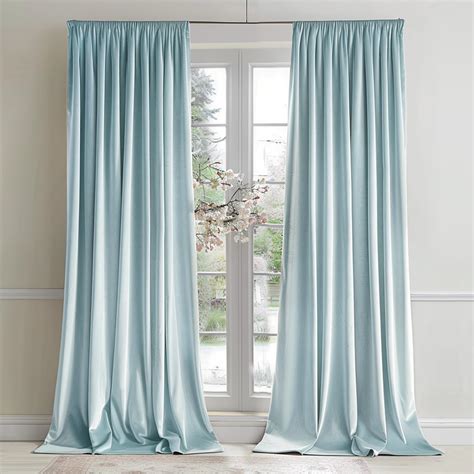 Amazon Lazzzy Baby Blue Velvet Curtains Room Darkening Thermal