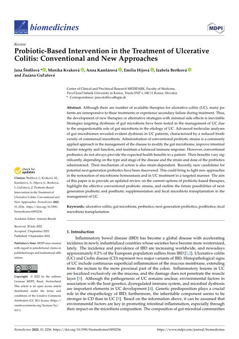 Pdf Probiotic Based Intervention In The Treatment Of Ulcerative Colitis Conventional And New