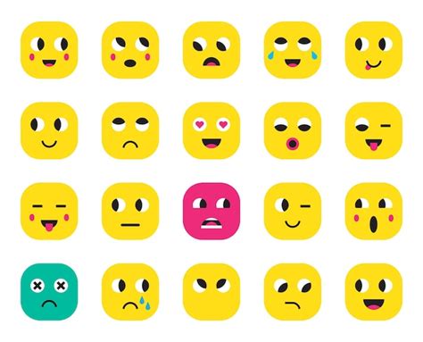 Conjunto De Emoticons Pegatinas Emoji Vector Ilustraci N Vector