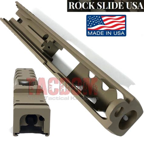 Rock Slide Usa Rs2 Rmr Cut Slide For Glock 19 Gen 3 Polymer 80 Pf940c Fde Tacdom