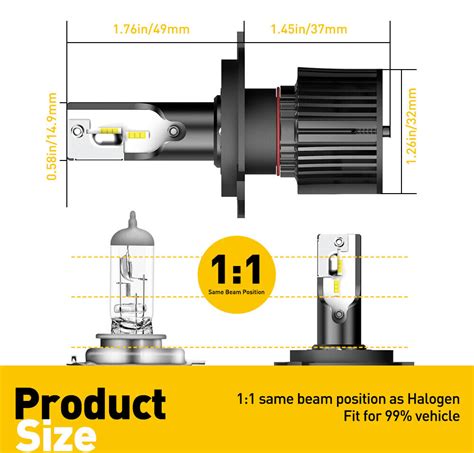 X H Hb Led Headlight Globes White Hi Low Beam Bulbs Lm