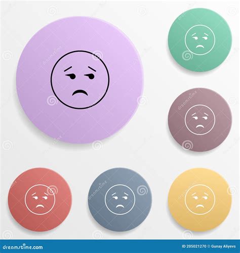 Indifference Emoji Badge Color Set Icon Simple Glyph Flat Vector Of