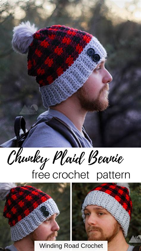 Chunky Plaid Beanie Free Crochet Pattern Winding Road Crochet Artofit