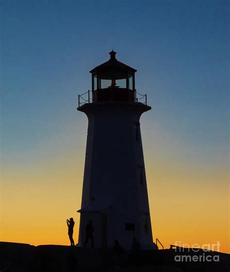 Peggys Point Lighthouse Sunset Silhouette Photograph By Dan Hartford