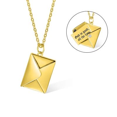 Personalized Name Photo Love Letter Envelope Necklace Secret Message